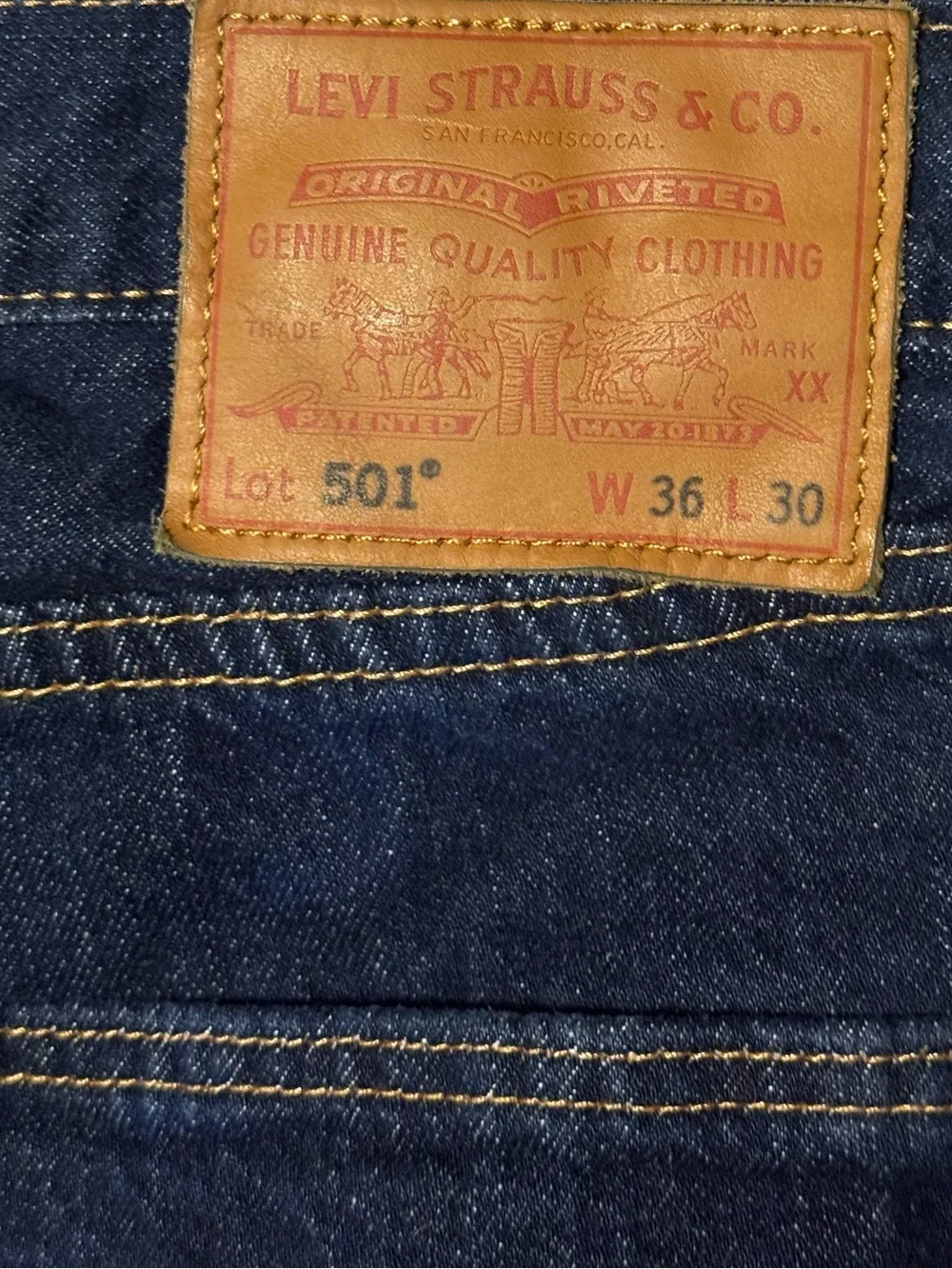 Levi’s Premium 501 Original Fit Jeans Men’s 36x30 Dark Wash Button Fly